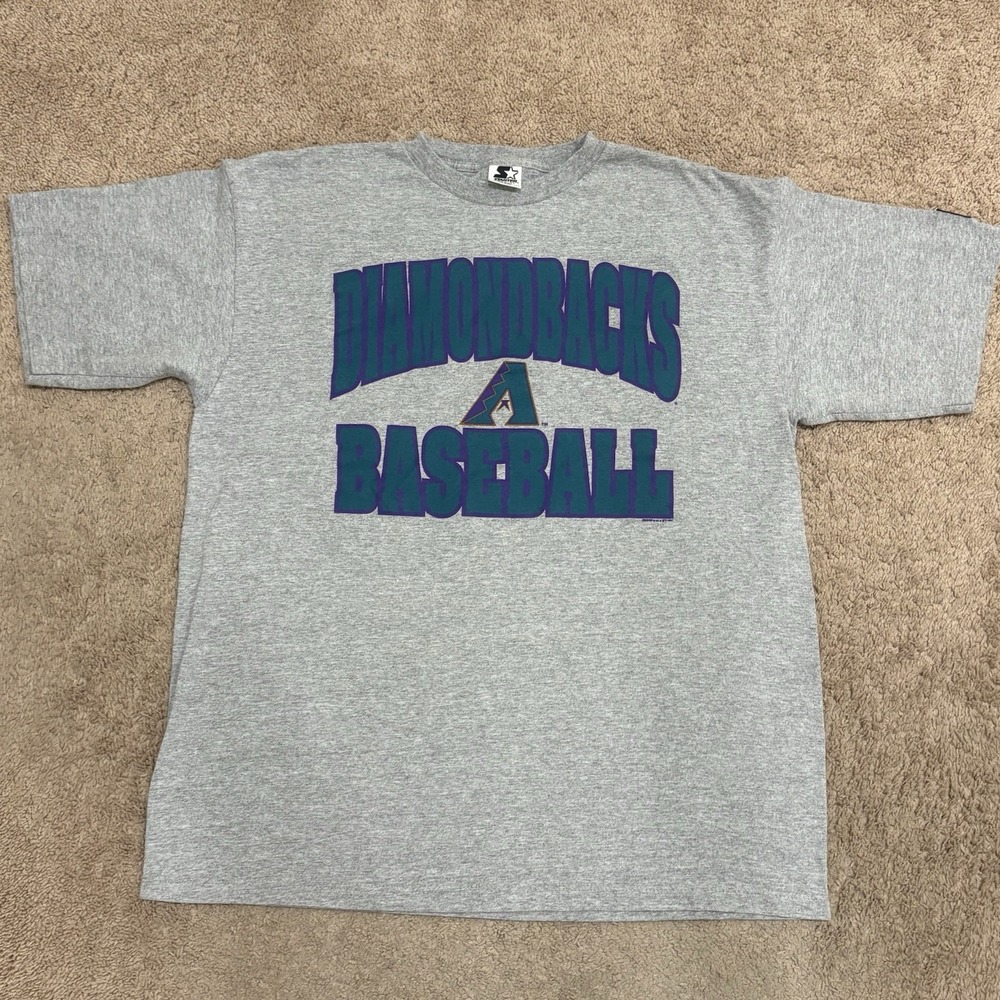 Vintage Arizona Diamondbacks MLB Baseball T-Shirt Men's Large Gray Starter